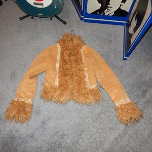 Bebe faux fur trimmed jacket